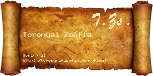 Toronyai Zsófia névjegykártya