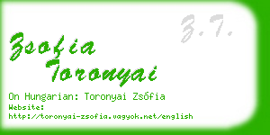 zsofia toronyai business card